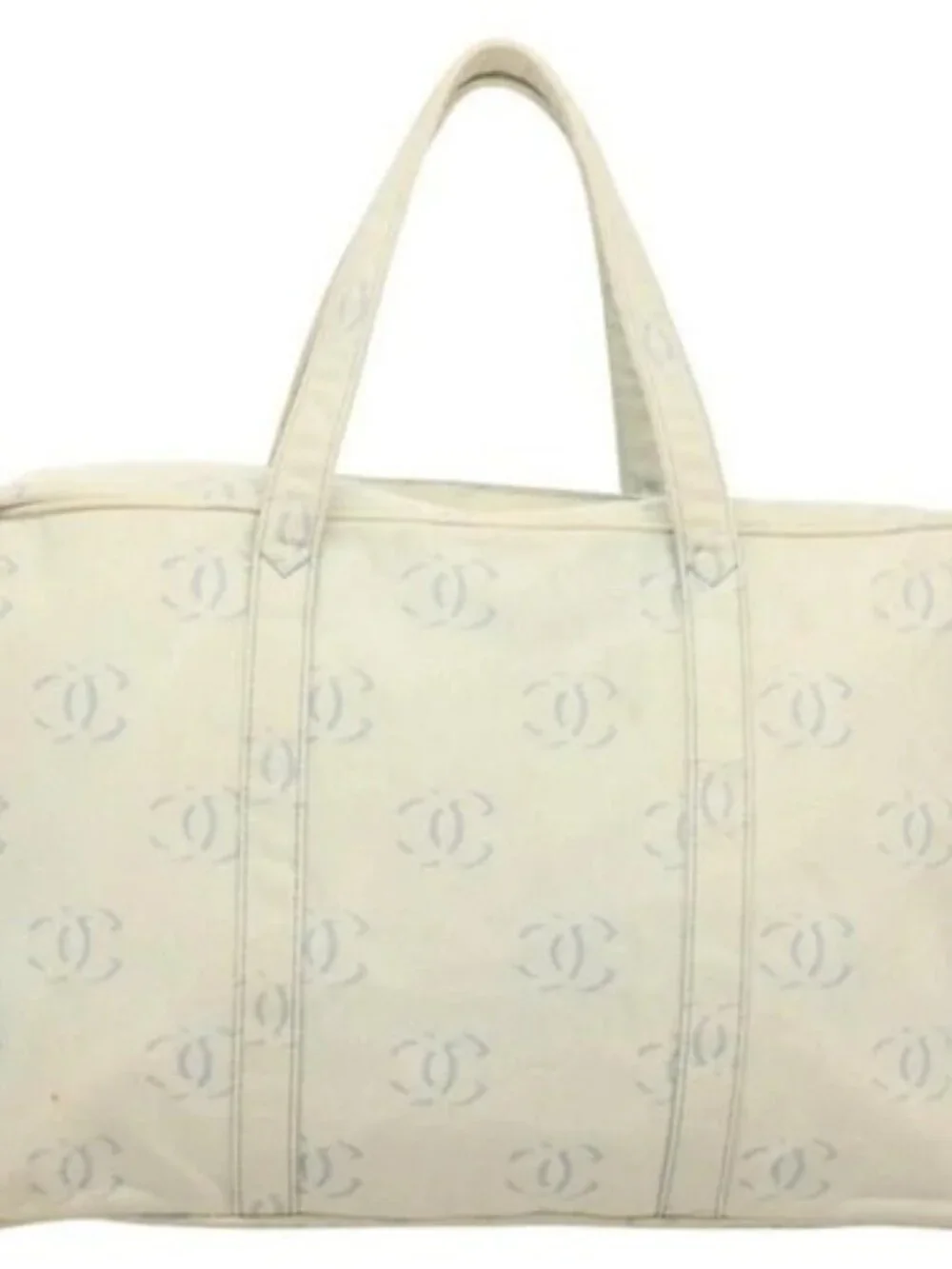 CHANEL Hand Bag Denim Light Blue Silver CC Auth 126457